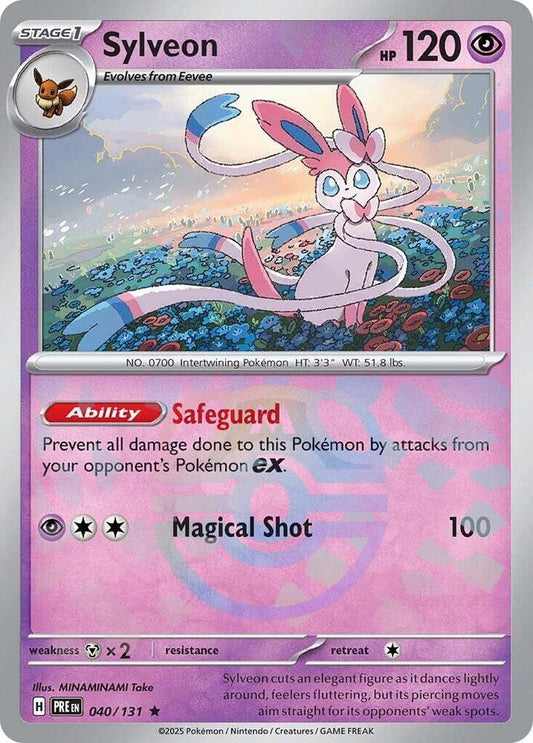 Sylveon 040/131 Master Ball Reverse Holo Pokémon Card Front - Prismatic Evolutions